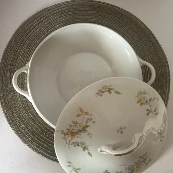 Vtg CF Haviland Round Covered Vegetable Limoges Floral Cottage Core France HTF - Picture 3 of 7